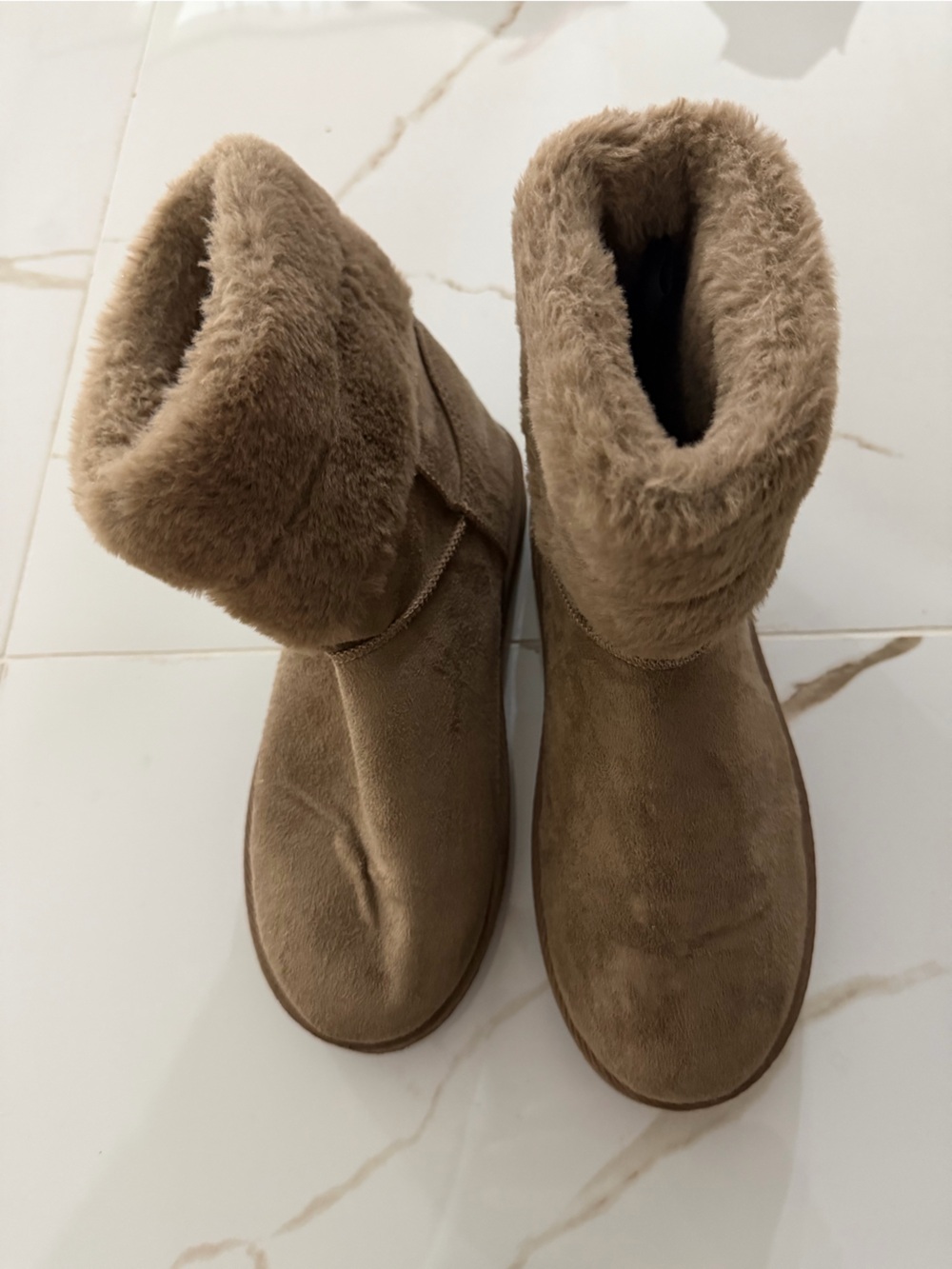 Primark Women's Brown Faux-Fur Lined Winter Boots